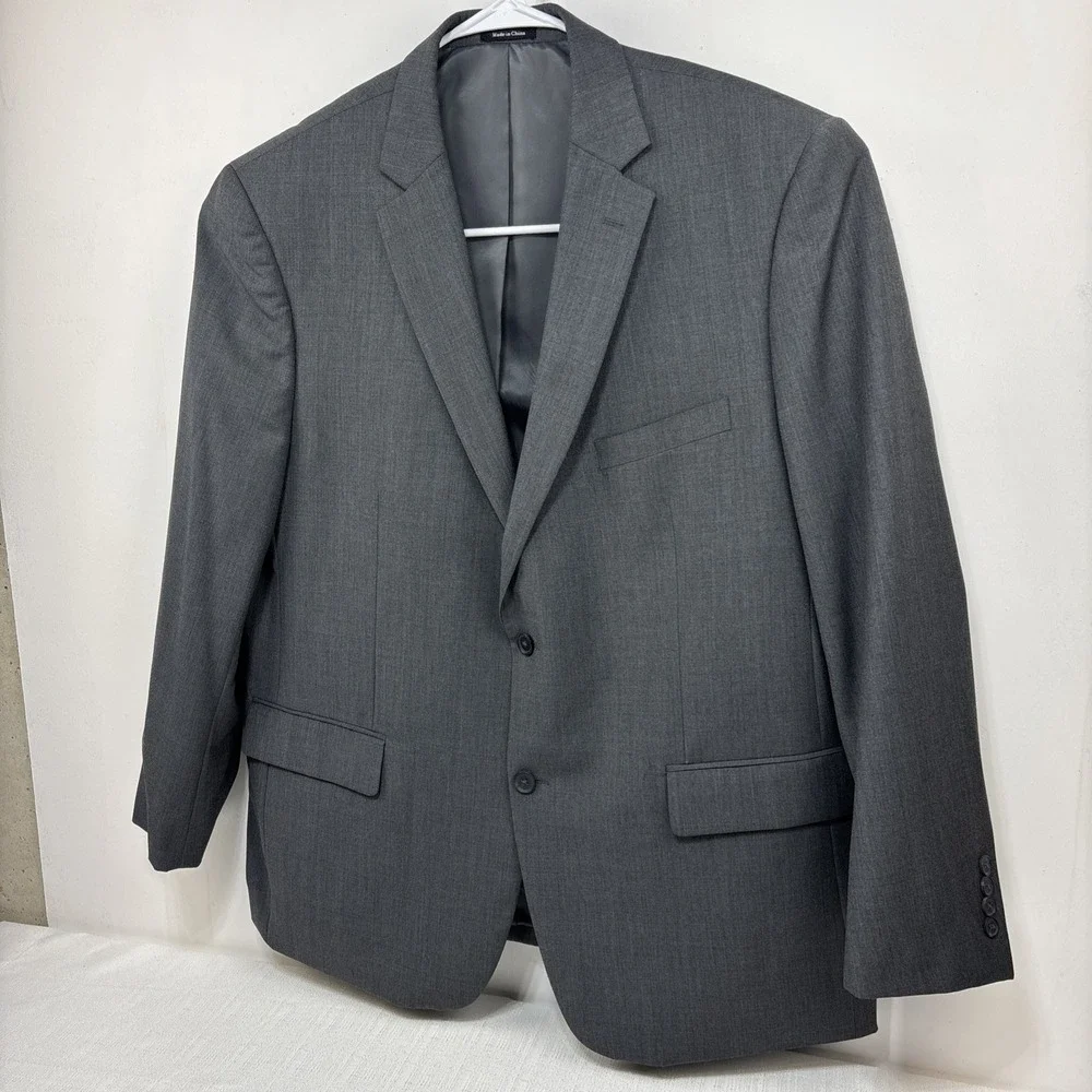 Pronto Uomo Men's Grey Blazer‎ Suit Jacket Size 48L Two Button EUC